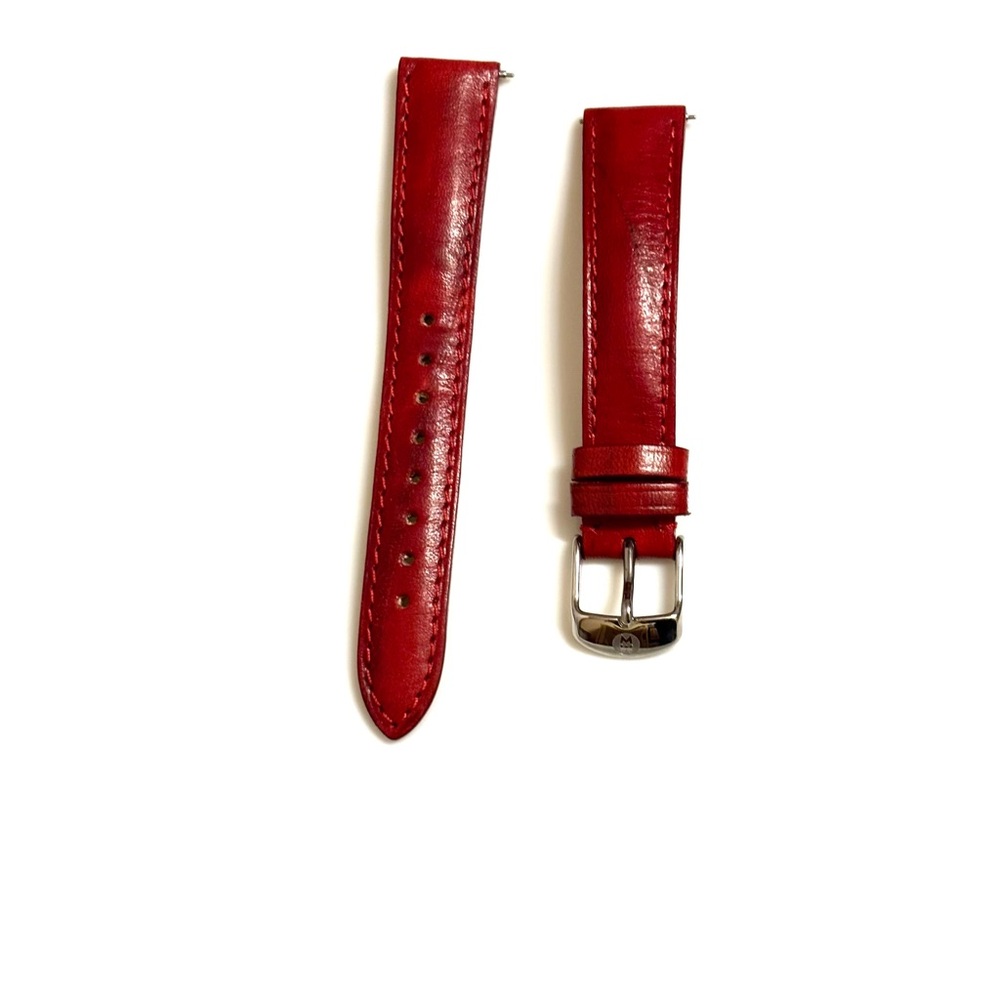 Michele 16 mm red leather watch band